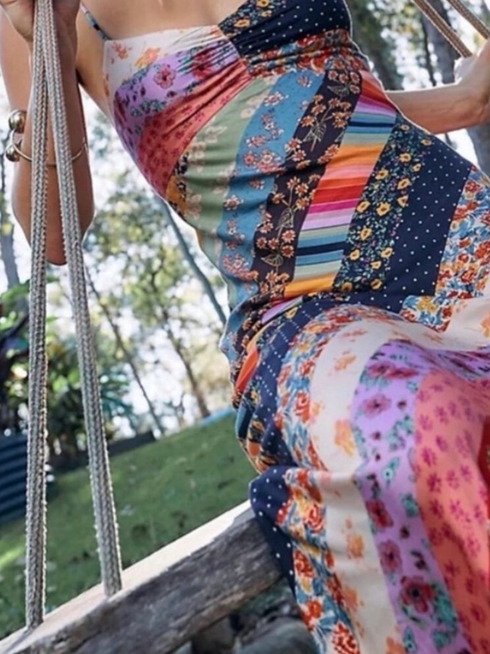 *UNICORN* Free People Patchwork Floral Slip Dress *HARD TO FIND*